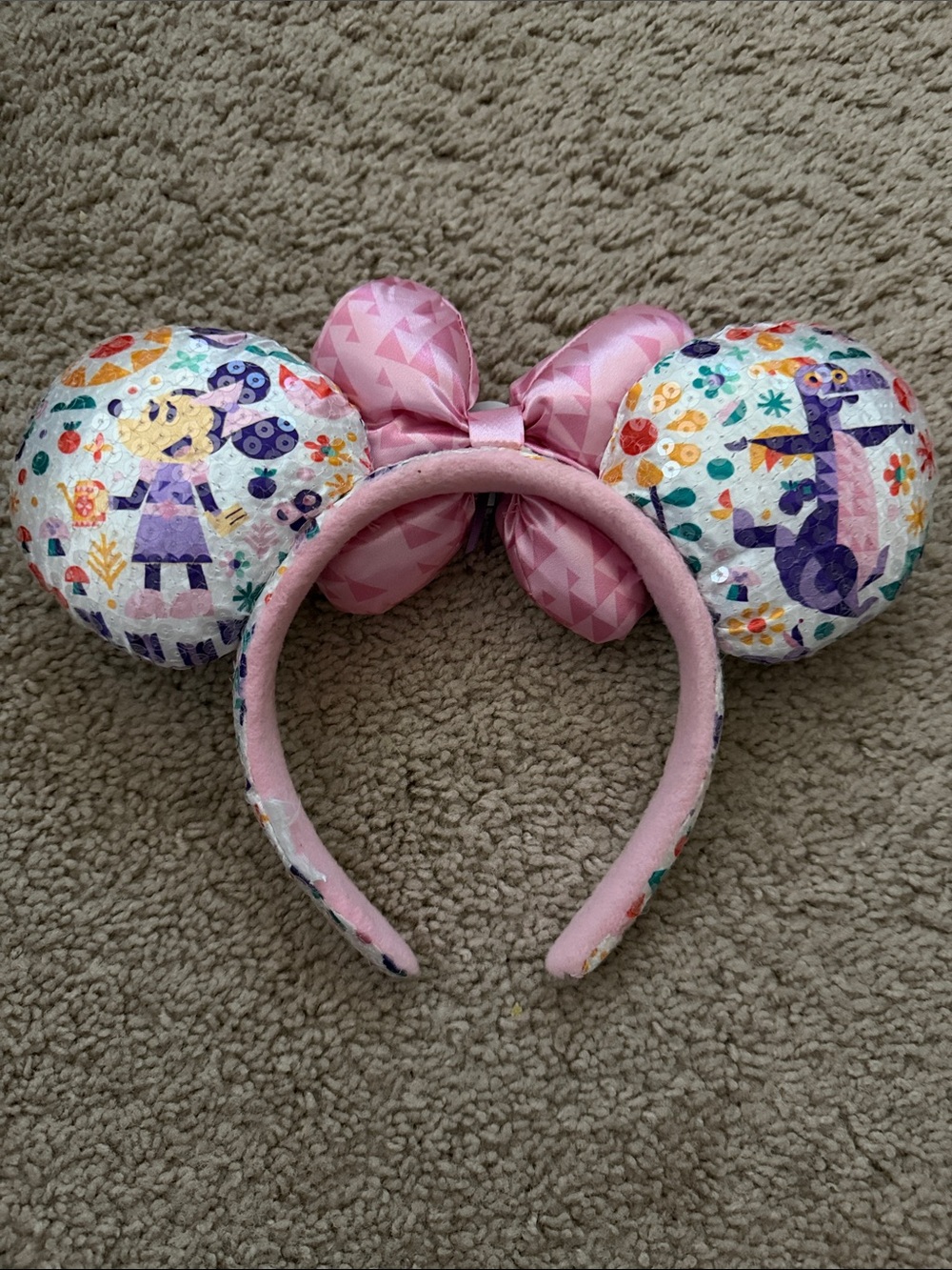 Rare Disney Parks Epcot Minnie Mouse & Figment Ear Headband - Picture 2 of 3